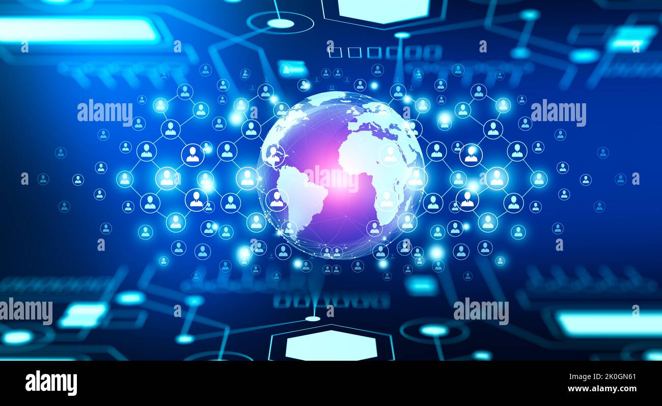 World business, People and Network connection concept. Global ...