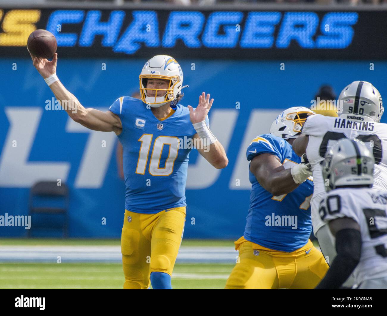 Inglewood, United States. 11th Sep, 2022. Chargers' quarterback Justin