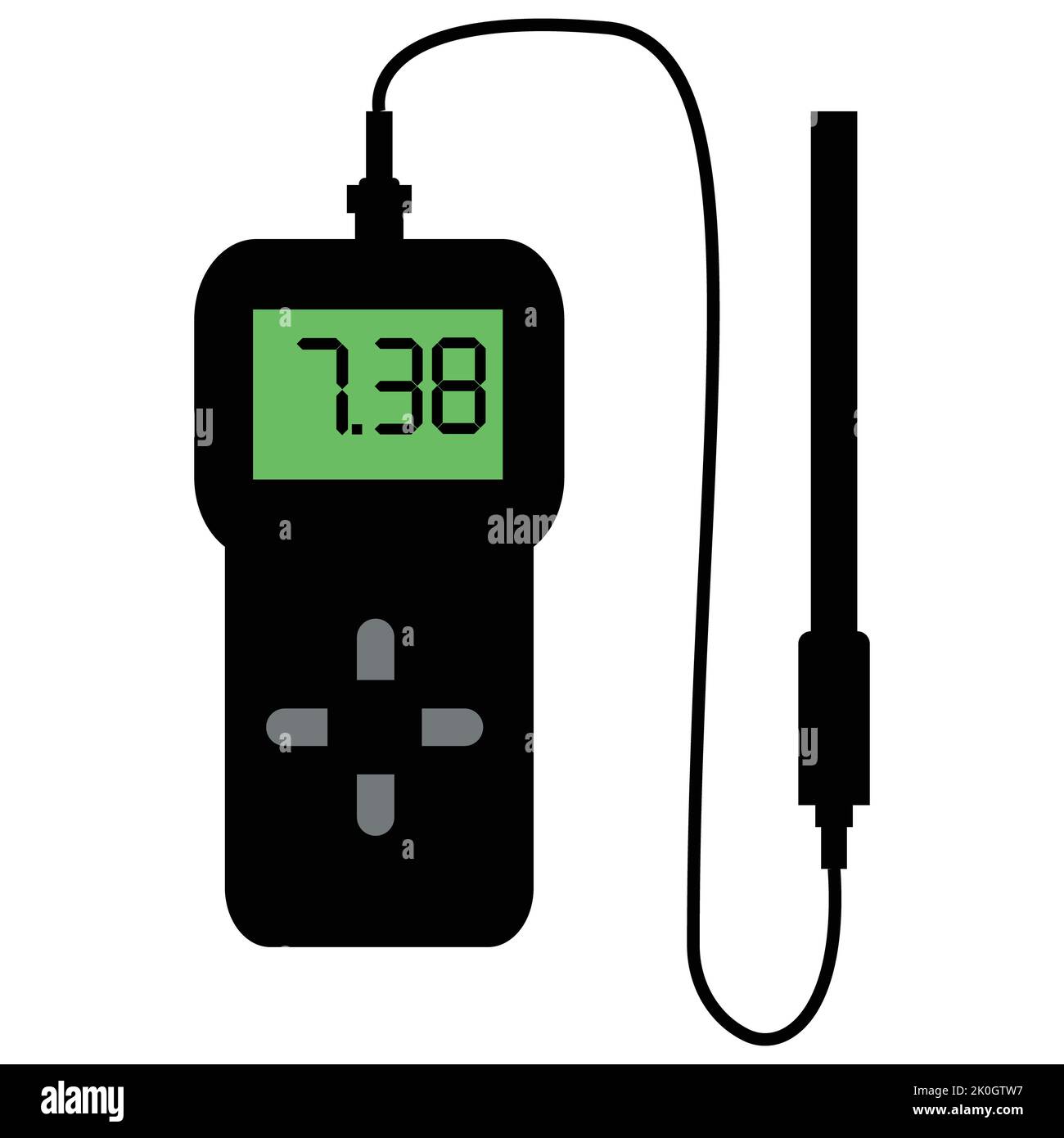 pH meter icon on white background. chemistry equipment symbol. Portable