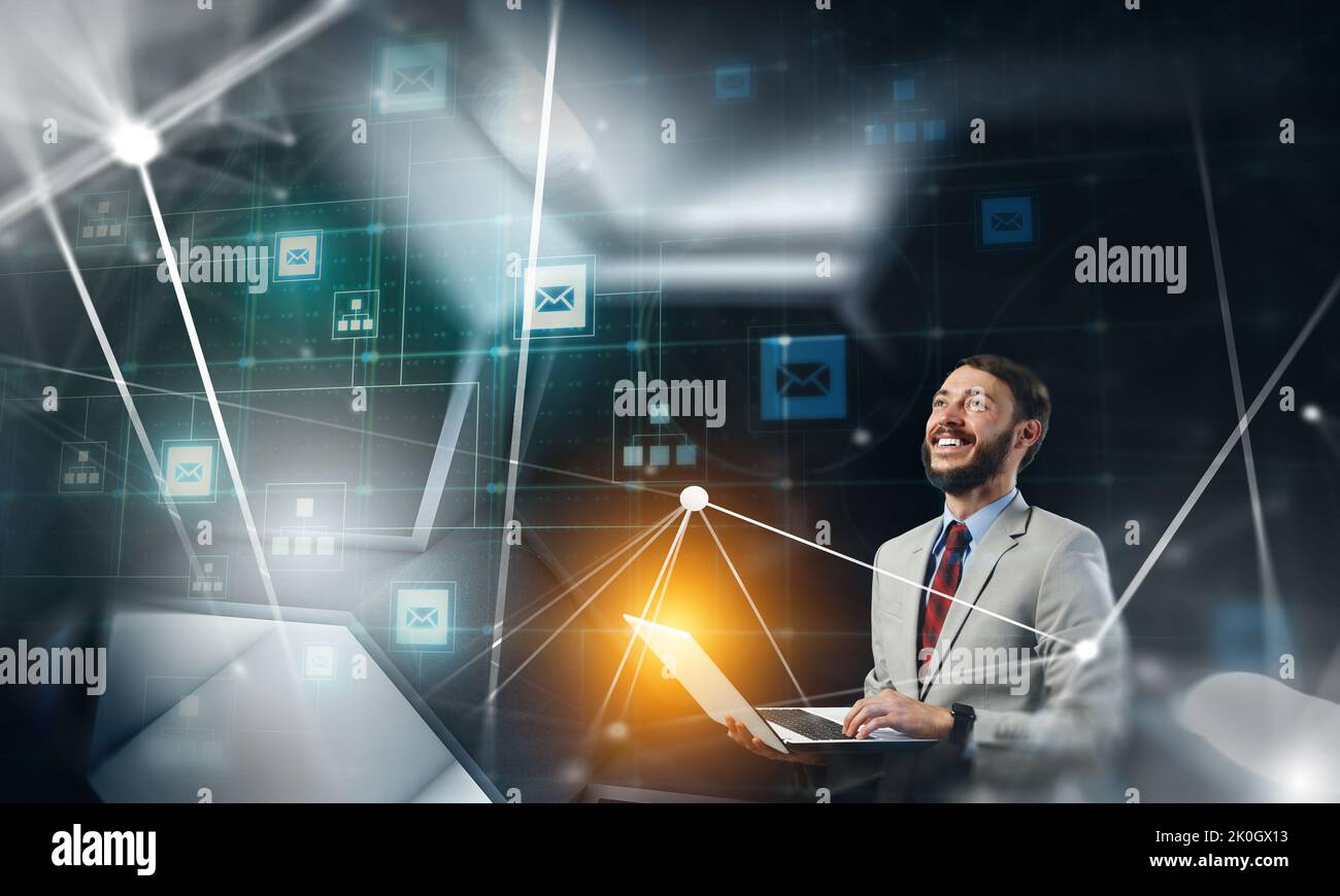 Business and innovation concept . Mixed media Stock Photo - Alamy