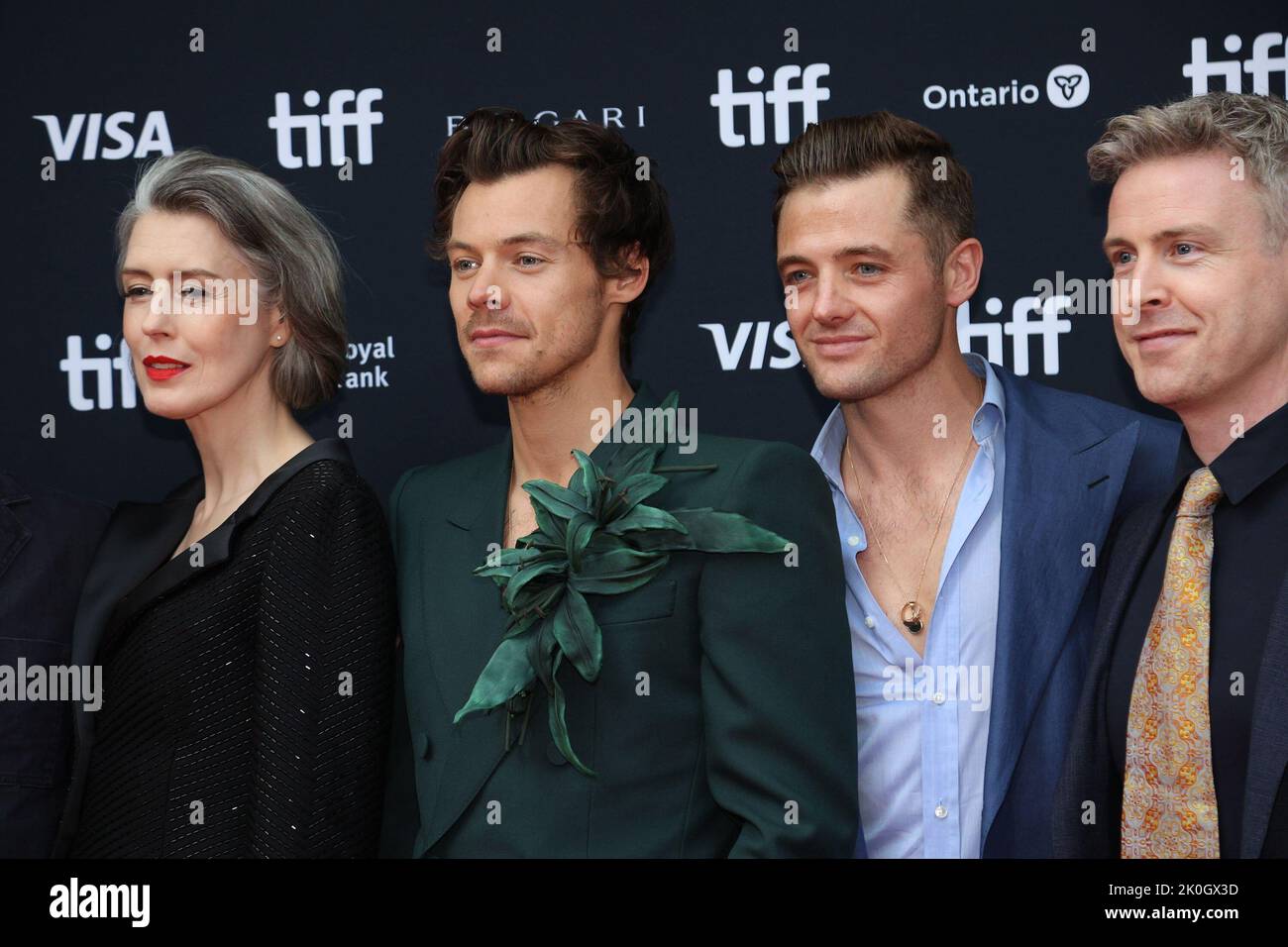 Toronto, ON. 11th Sep, 2022. Gina McKee, Harry Styles, Robbie Rogers, Philip Herd at arrivals for MY POLICEMAN Premiere at the Toronto International Film Festival, VISA Screening Room At Princess Of Wales Theatre, Toronto, ON September 11, 2022. Credit: JA/Everett Collection/Alamy Live News Stock Photo