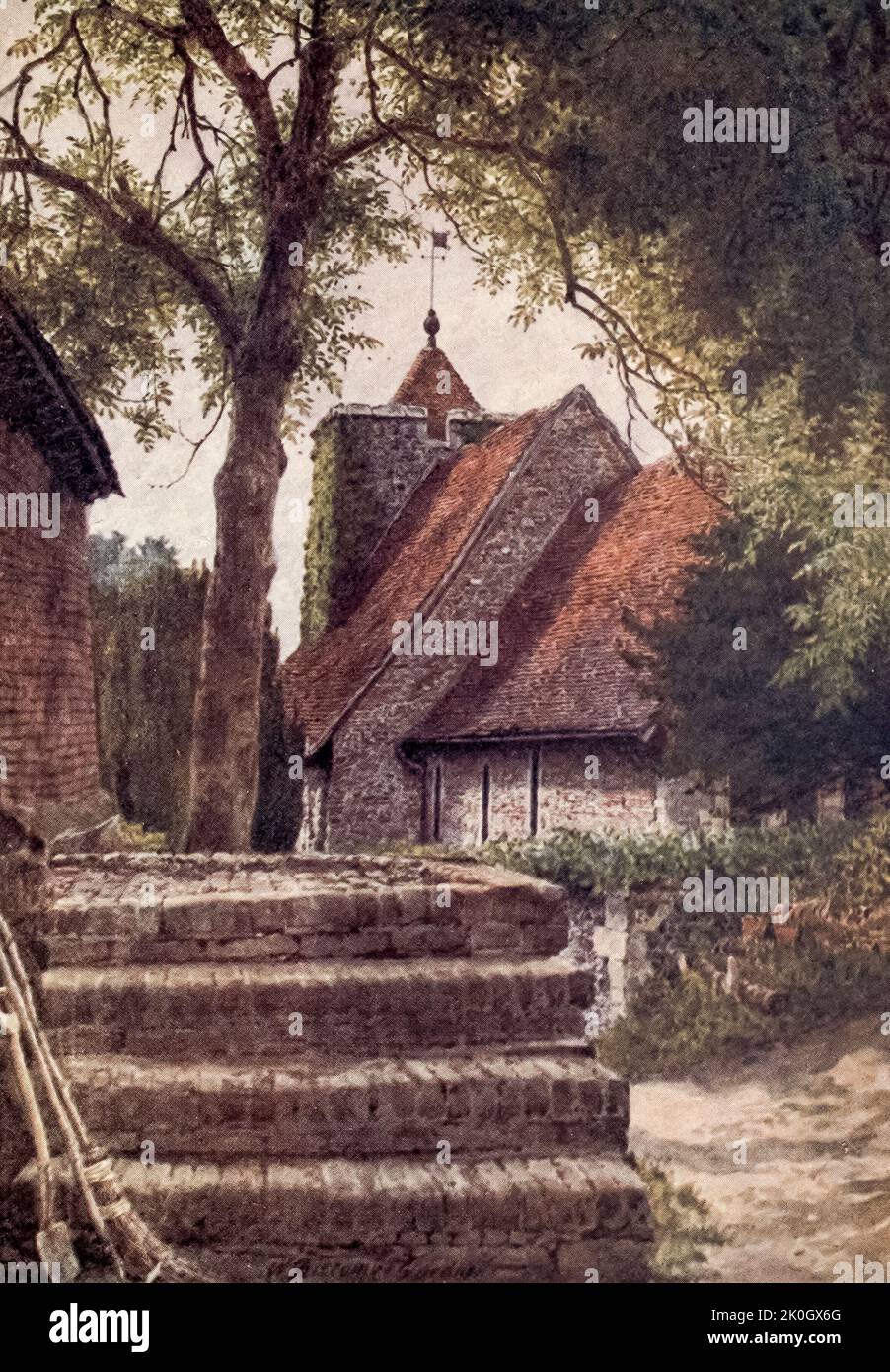 St Martin's Church Canterbury. Painted by W. Biscombe Gardner 1907 Stock Photo