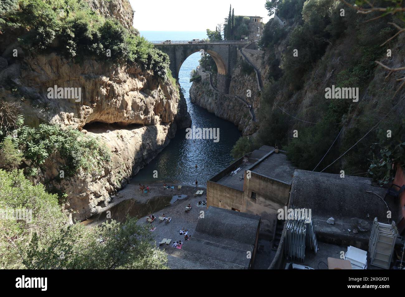 Furore - Scorcio del fiordo dal borgo abbandonato Stock Photo