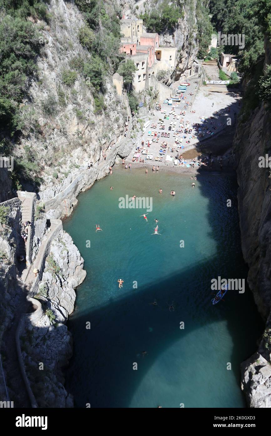 Furore - Scorcio del fiordo dal ponte Stock Photo