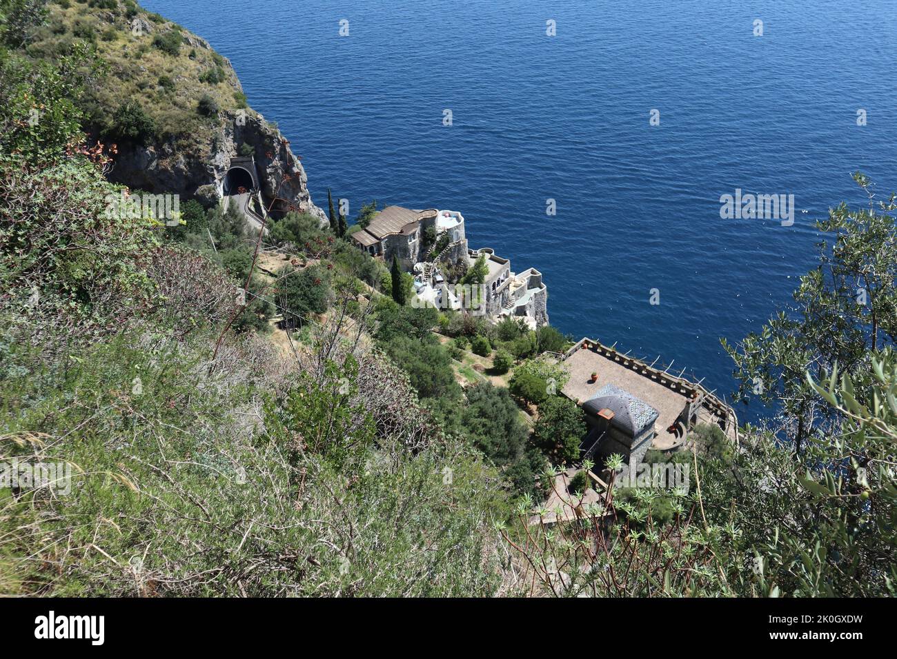 Furore - Scorcio di Villa Le Due Marine dal sentiero di Salita Pedala Stock Photo