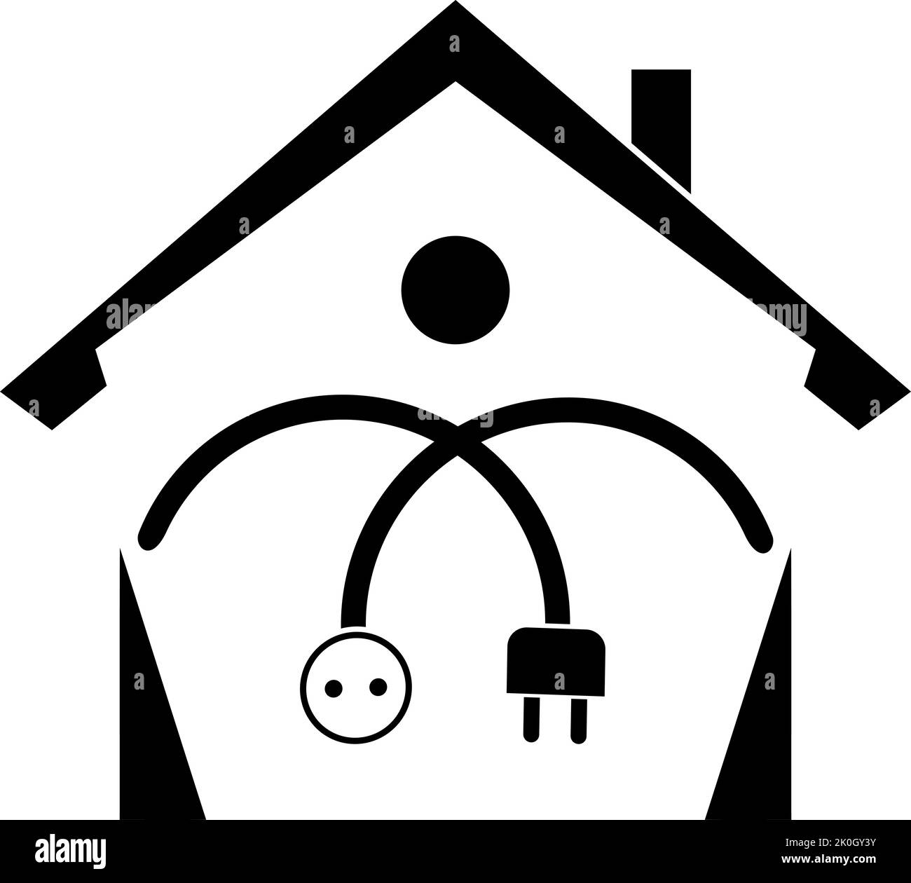 Power plug, socket, electrician, handyman, logo Stock Vector Image