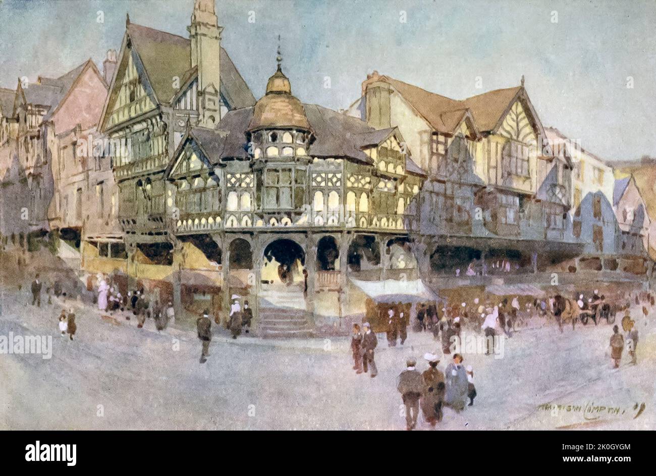 The Cross, Chester from ' Chester watercolours ' by Compton, E