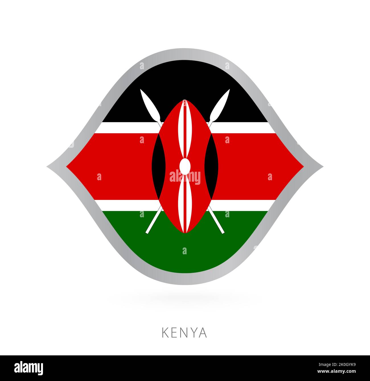 Kenya national team flag in style for international basketball competitions. Vector sign. Stock Vector