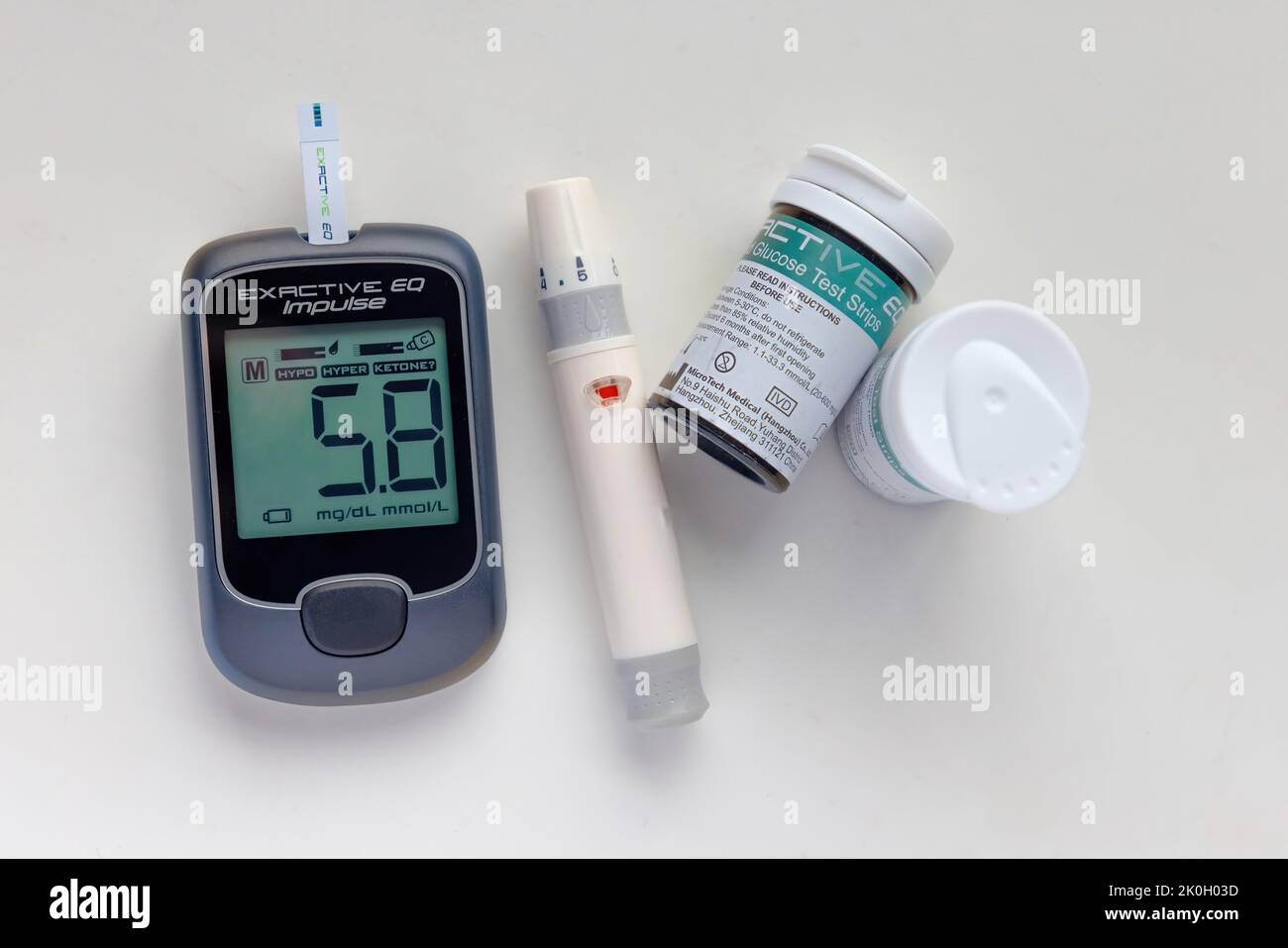 Calgary, Alberta. Canada. Sep 11, 2022. A Blood Glucose Monitor Meter