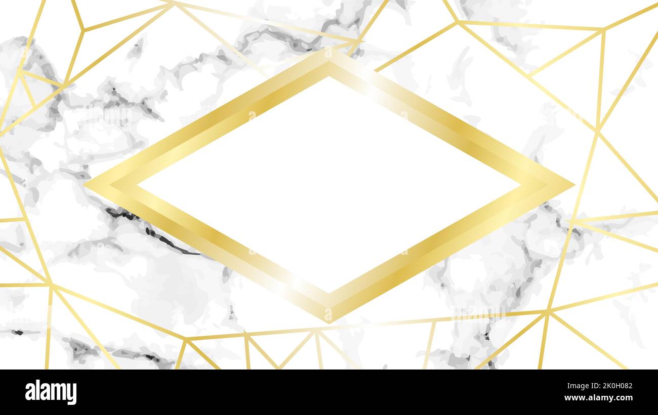 white marble invitation background golden details in vector format