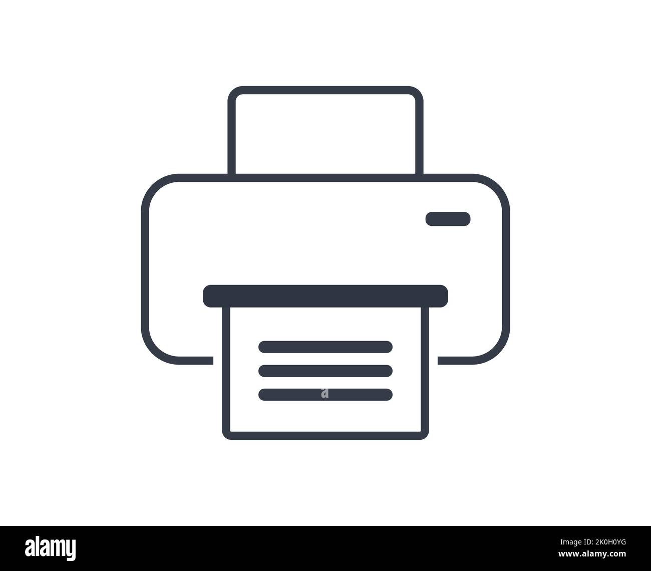 Isolated black and white home printer icon. Vector illustration. Stock Vector