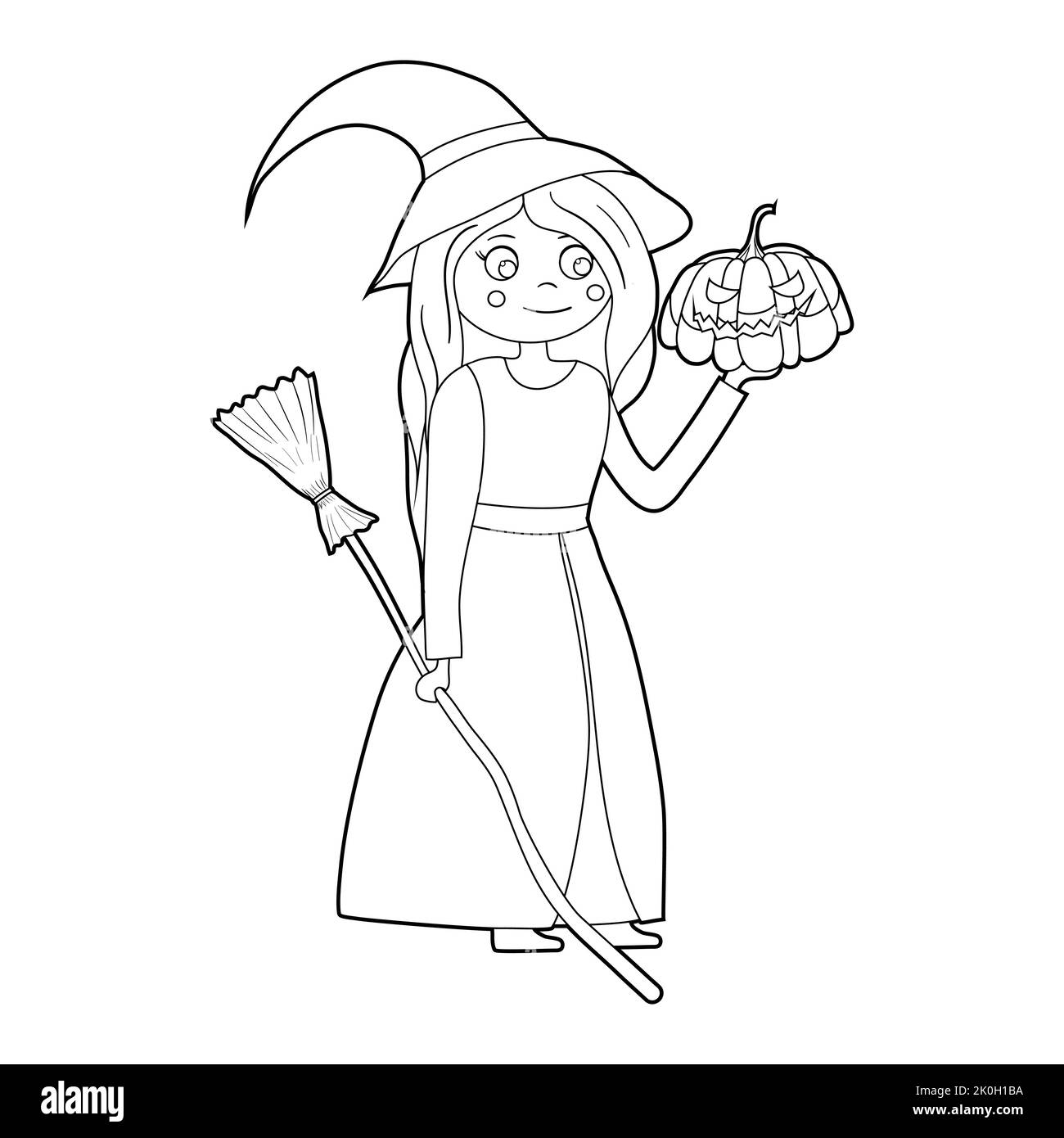 Cartoon witch Black and White Stock Photos & Images - Alamy