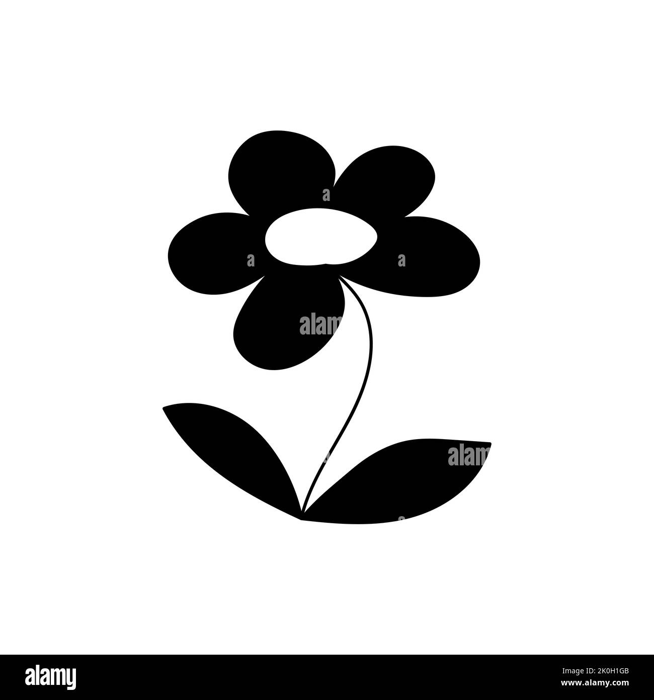Silhouette image of chamomile. Vector illustration of a flower. Flowers and plants Stock Vector