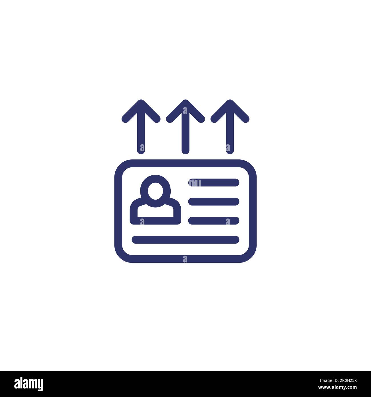 export personal data line icon on white Stock Vector