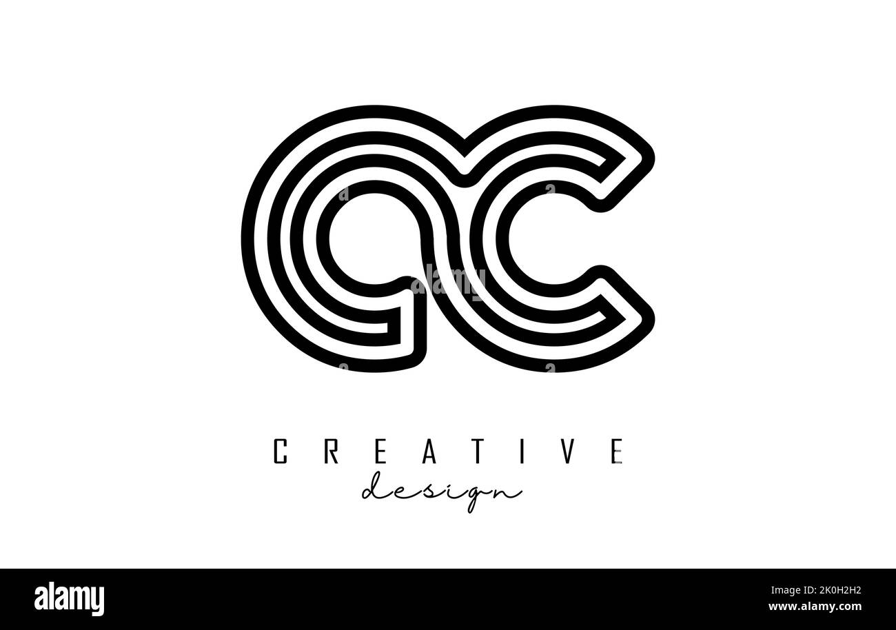 Outline letters ac a c logo with a minimalist design. Letters with ...