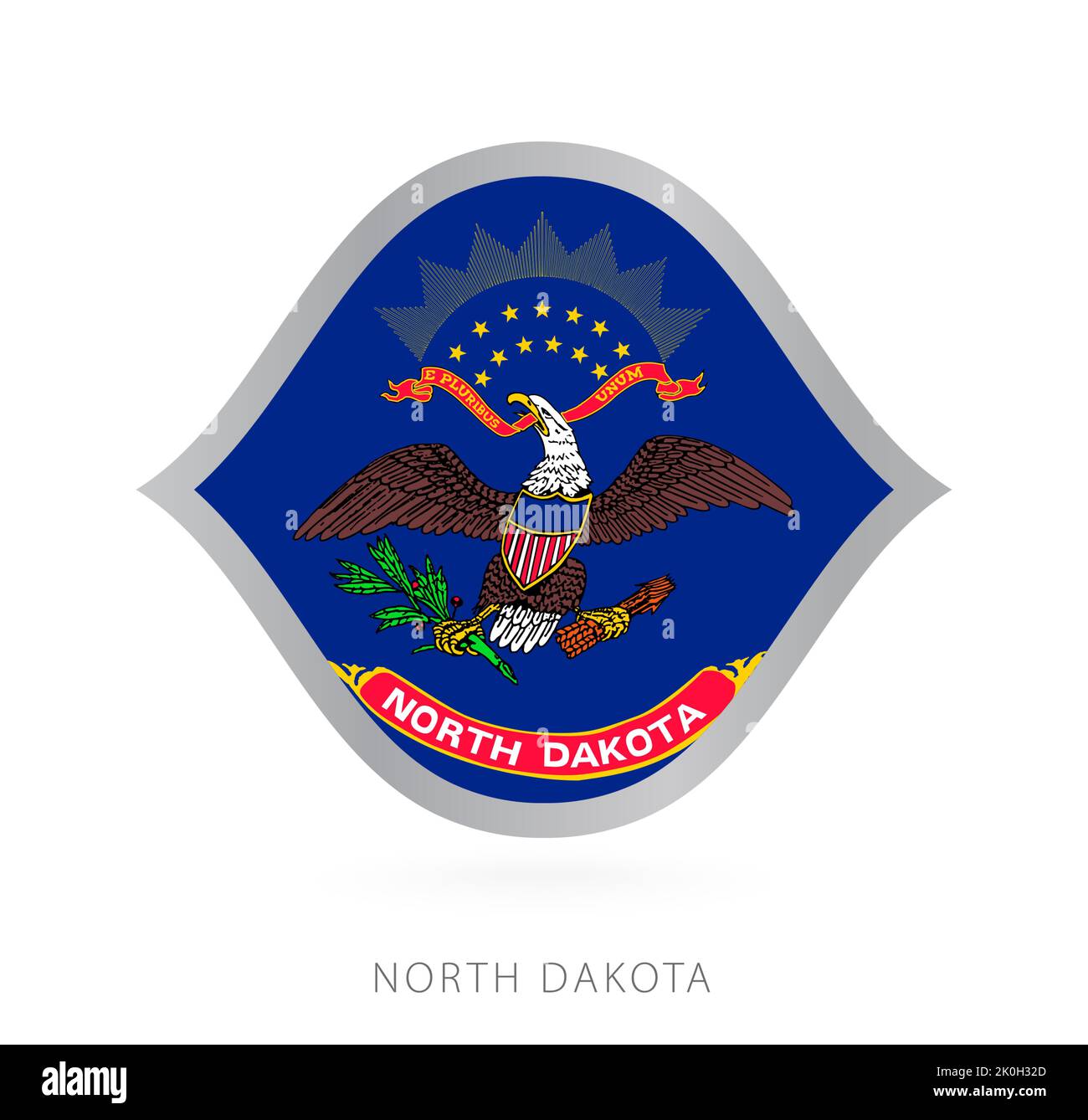 North Dakota national team flag in style for international basketball