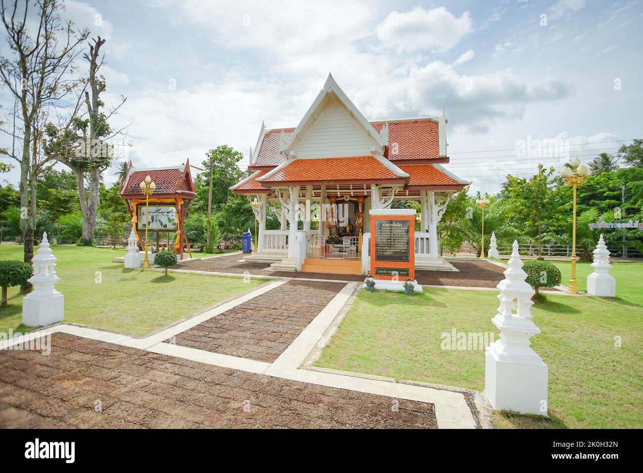 Phra That Sawi is one of travel destinations located in Wat Phra That Sawi Chumphon province, Thailand. Stock Photo