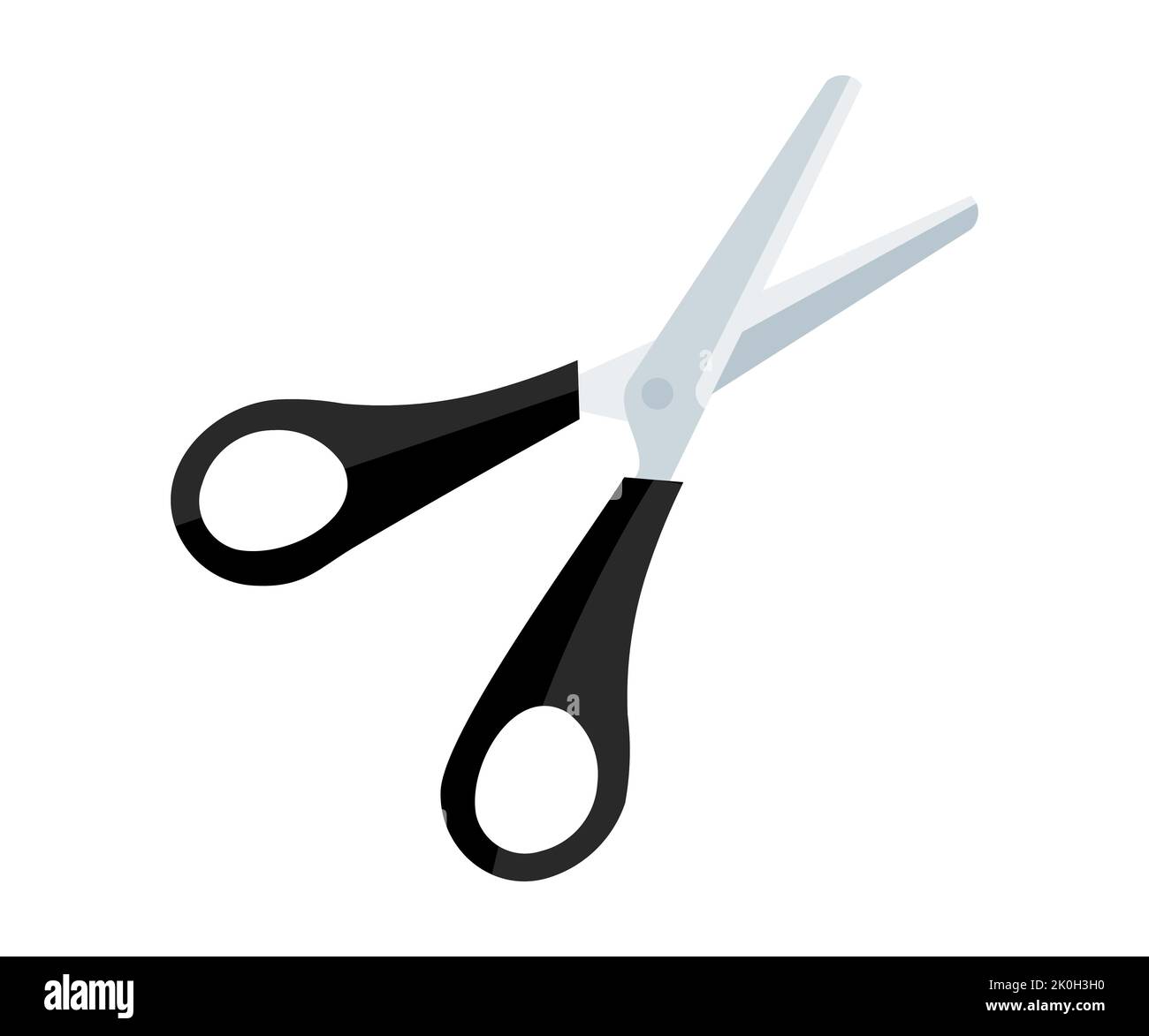Scissors, flat style, Cut here symbol logo design. Scissors for cutting  vector design and illustration. Stock Vector