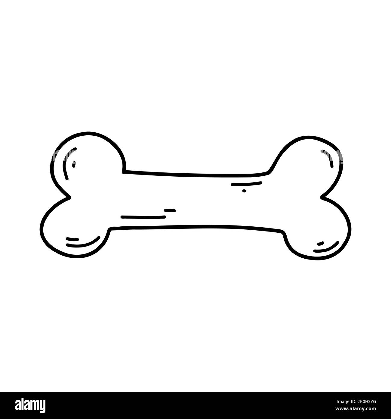 Doodle bone, Halloween element, dog food. Vector sketch illustration