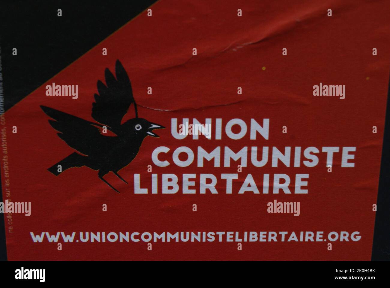 UNE PLAQUETTE AUTOCOLLANTE UNION COMMUNISTE LIBERTAIRE,PARIS,FRANCE