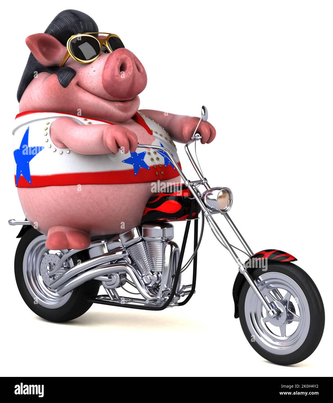 Pig Rocker Springer Fun 3D cartoon illustration of a pig rocker Stock Photo - Alamy