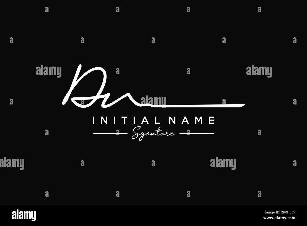 DN signature logo template vector. Hand drawn Calligraphy lettering