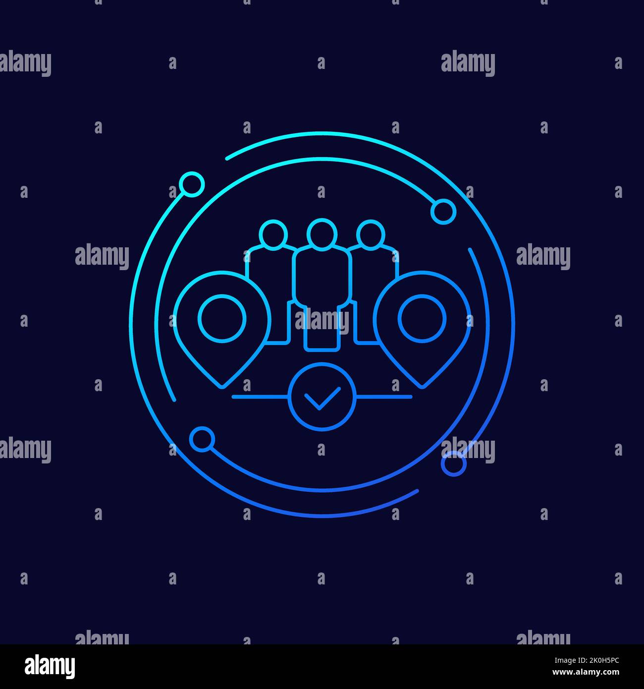 relocate personnel or team relocation line icon Stock Vector Image ...