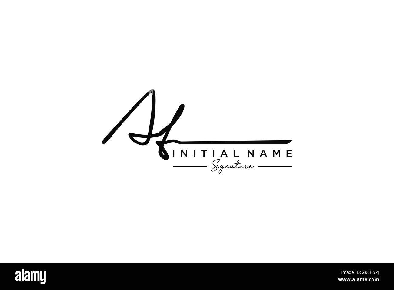 AT signature logo template vector. Hand drawn Calligraphy lettering Vector illustration. Stock Vector