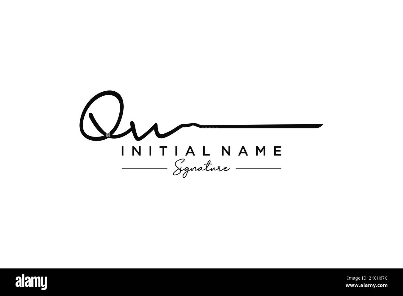 QW signature logo template vector. Hand drawn Calligraphy lettering Vector illustration. Stock Vector