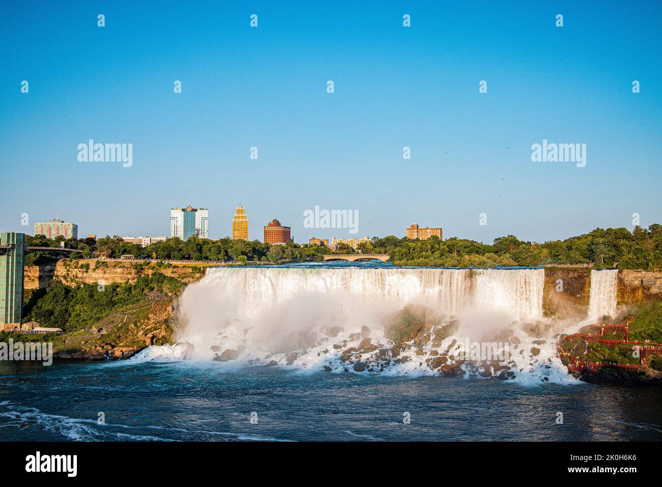 A panoramic view of Niagara Falls on Canada and the USA border Stock ...