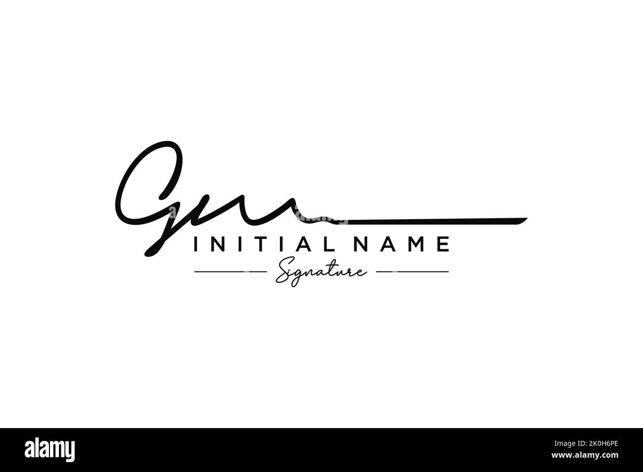 GM signature logo template vector. Hand drawn Calligraphy lettering Vector illustration. Stock Vector