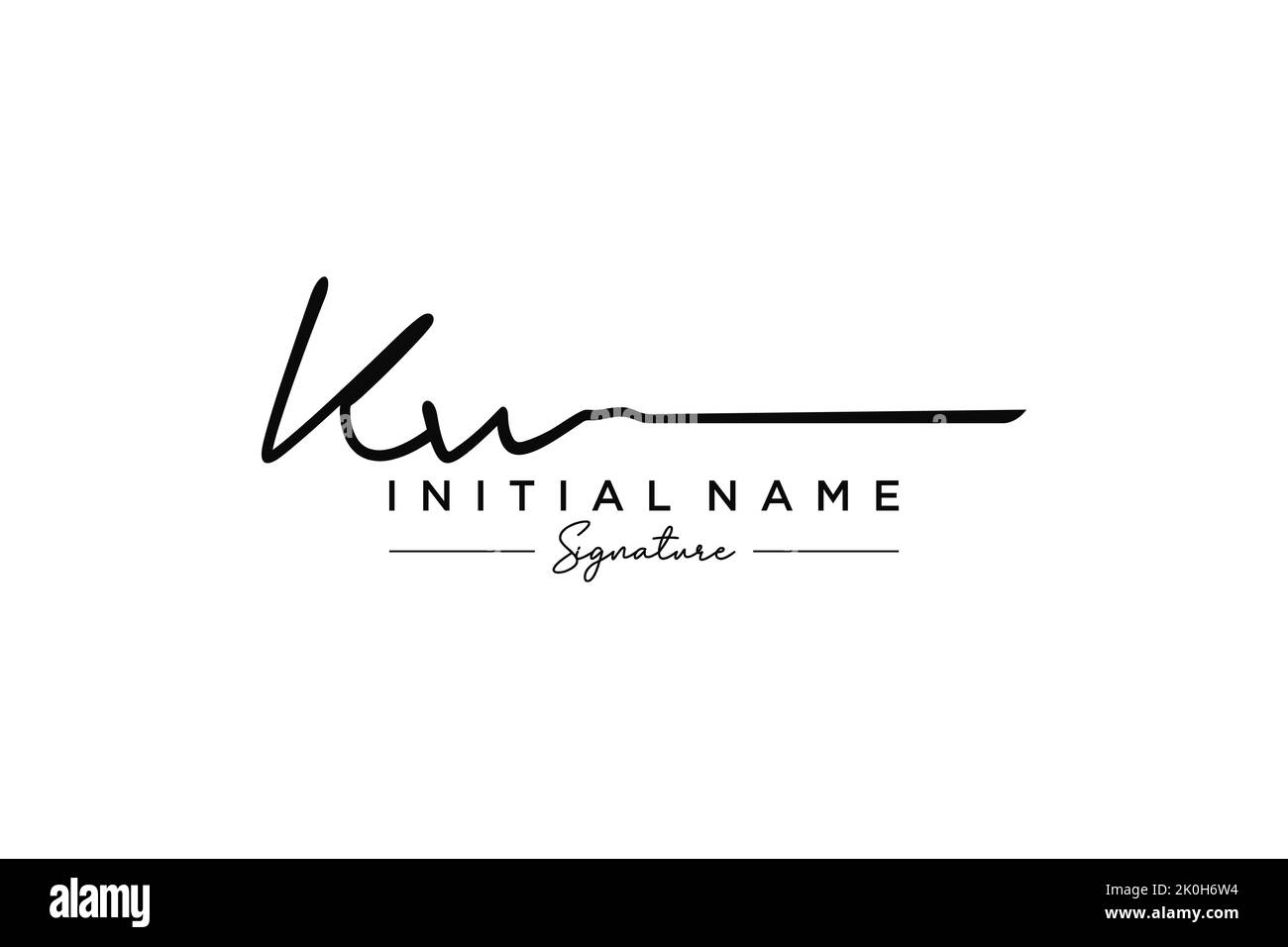 KW signature logo template vector. Hand drawn Calligraphy lettering Vector illustration. Stock Vector