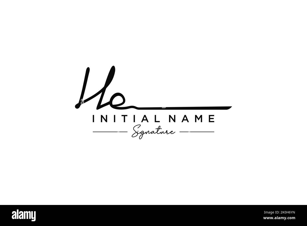 HE signature logo template vector. Hand drawn Calligraphy lettering ...