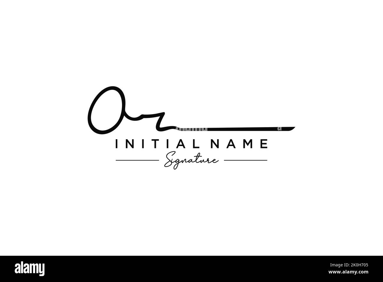 OR signature logo template vector. Hand drawn Calligraphy lettering Vector illustration. Stock Vector