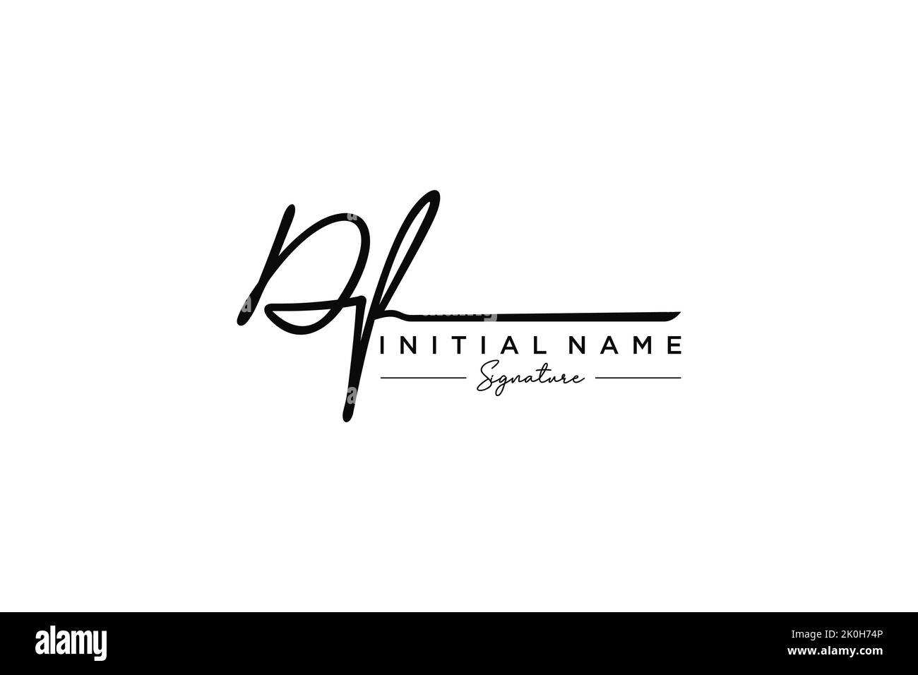 DF signature logo template vector. Hand drawn Calligraphy lettering Vector illustration. Stock Vector