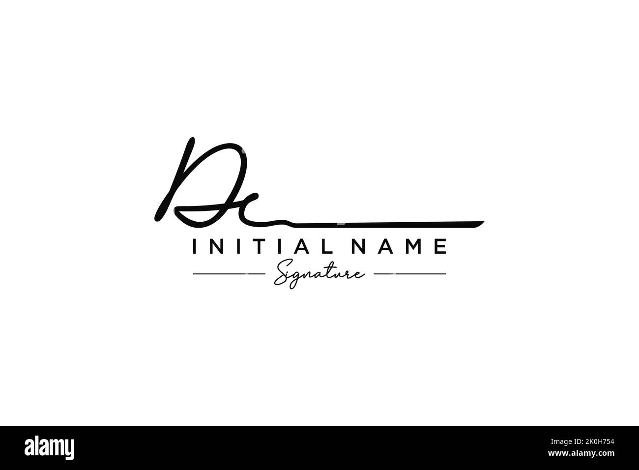 DC signature logo template vector. Hand drawn Calligraphy lettering Vector illustration. Stock Vector