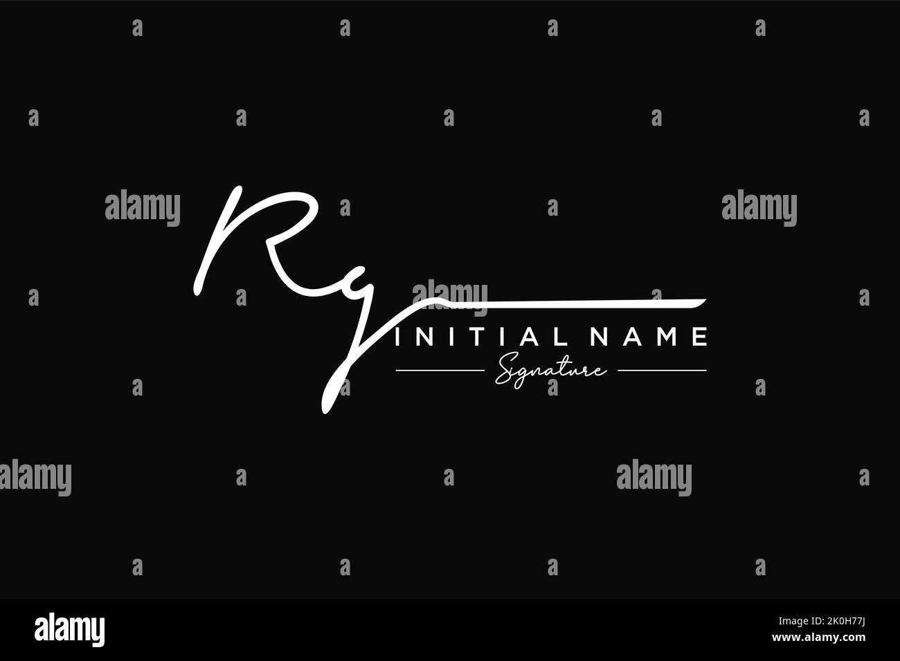 RG signature logo template vector. Hand drawn Calligraphy lettering Vector illustration. Stock Vector