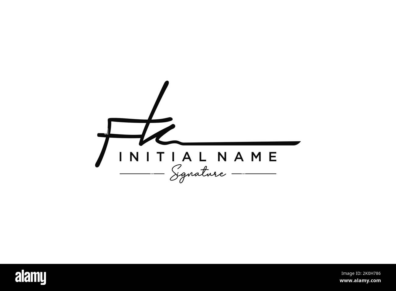 FK signature logo template vector. Hand drawn Calligraphy lettering Vector illustration. Stock Vector