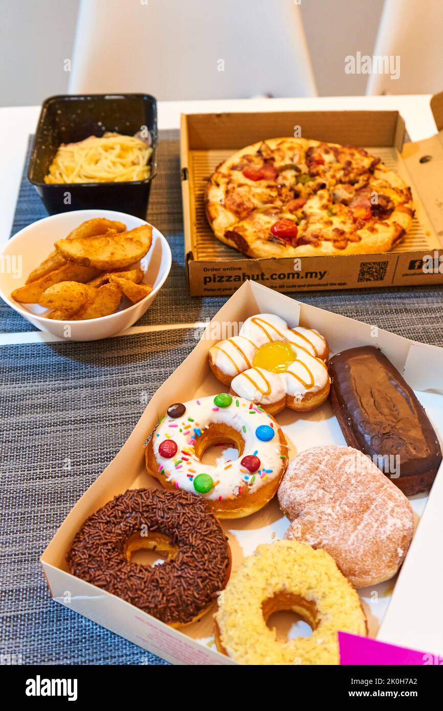 Lunch boxes from a food delivery service. Kuala Lumpur, Malaysia 04.01.2020 Stock Photo Alamy