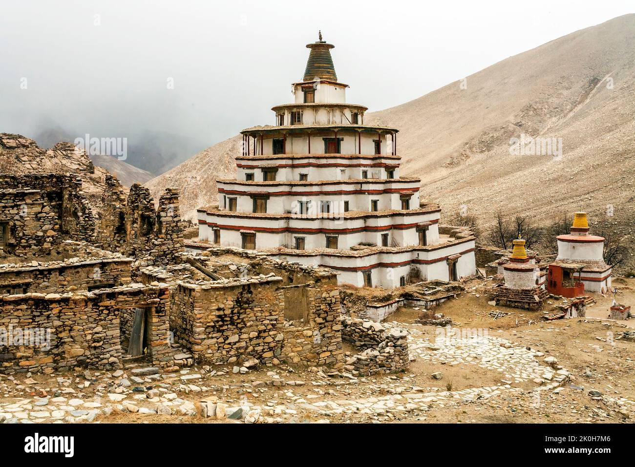 Great Jonang Kumbum (XIV/XV century) complex, Tibet, China. Stock Photo