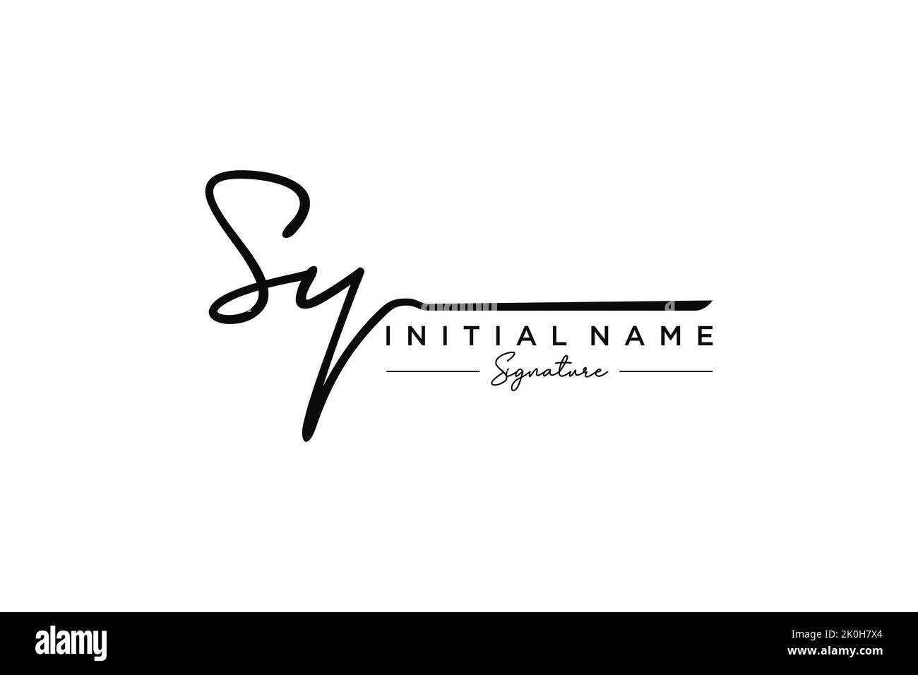 SY signature logo template vector. Hand drawn Calligraphy lettering ...