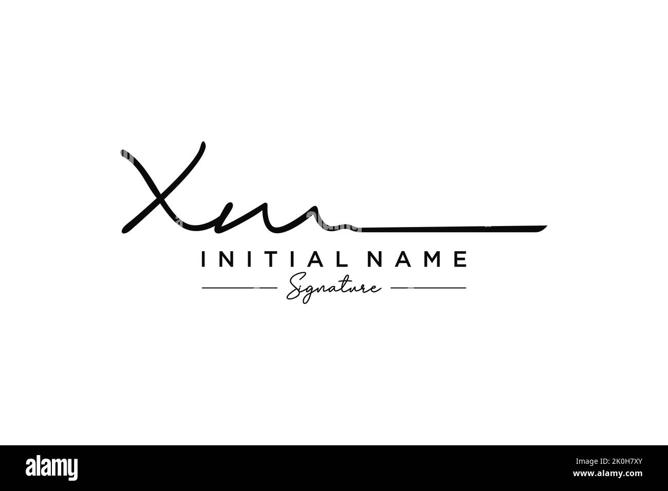 XM signature logo template vector. Hand drawn Calligraphy lettering Vector illustration. Stock Vector