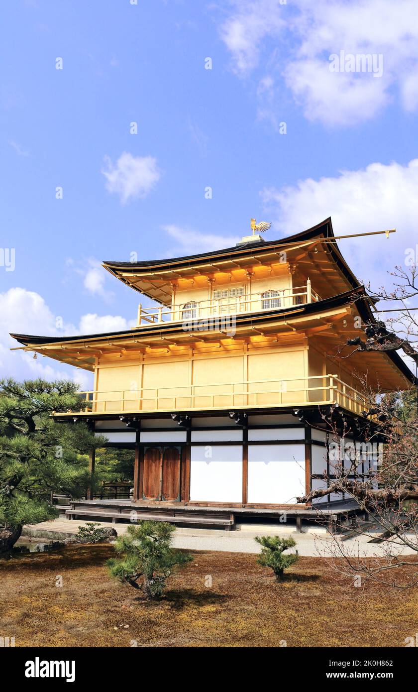 The Golden Pavilion (Kinkaku-ji Temple) in Rokuon-ji complex (Deer Garden Temple), Kyoto, Japan. UNESCO world heritage site Stock Photo