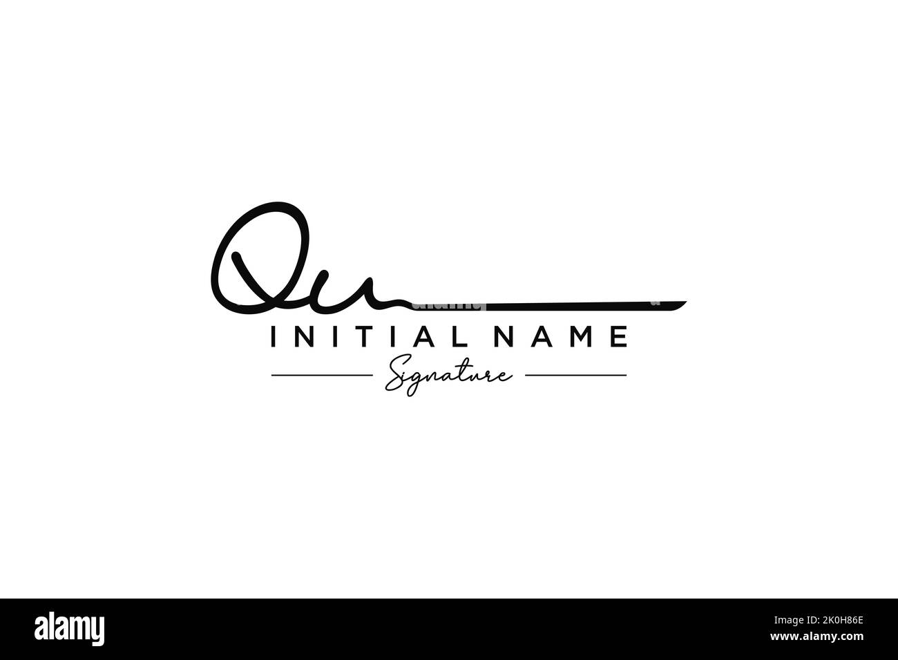 QU signature logo template vector. Hand drawn Calligraphy lettering ...