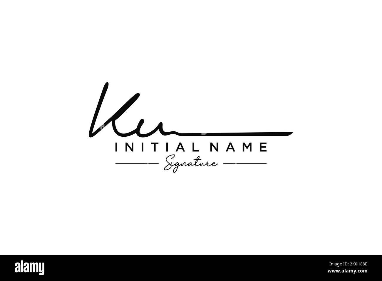 KU signature logo template vector. Hand drawn Calligraphy lettering