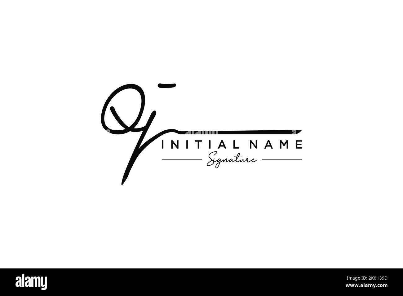 QJ signature logo template vector. Hand drawn Calligraphy lettering Vector illustration. Stock Vector