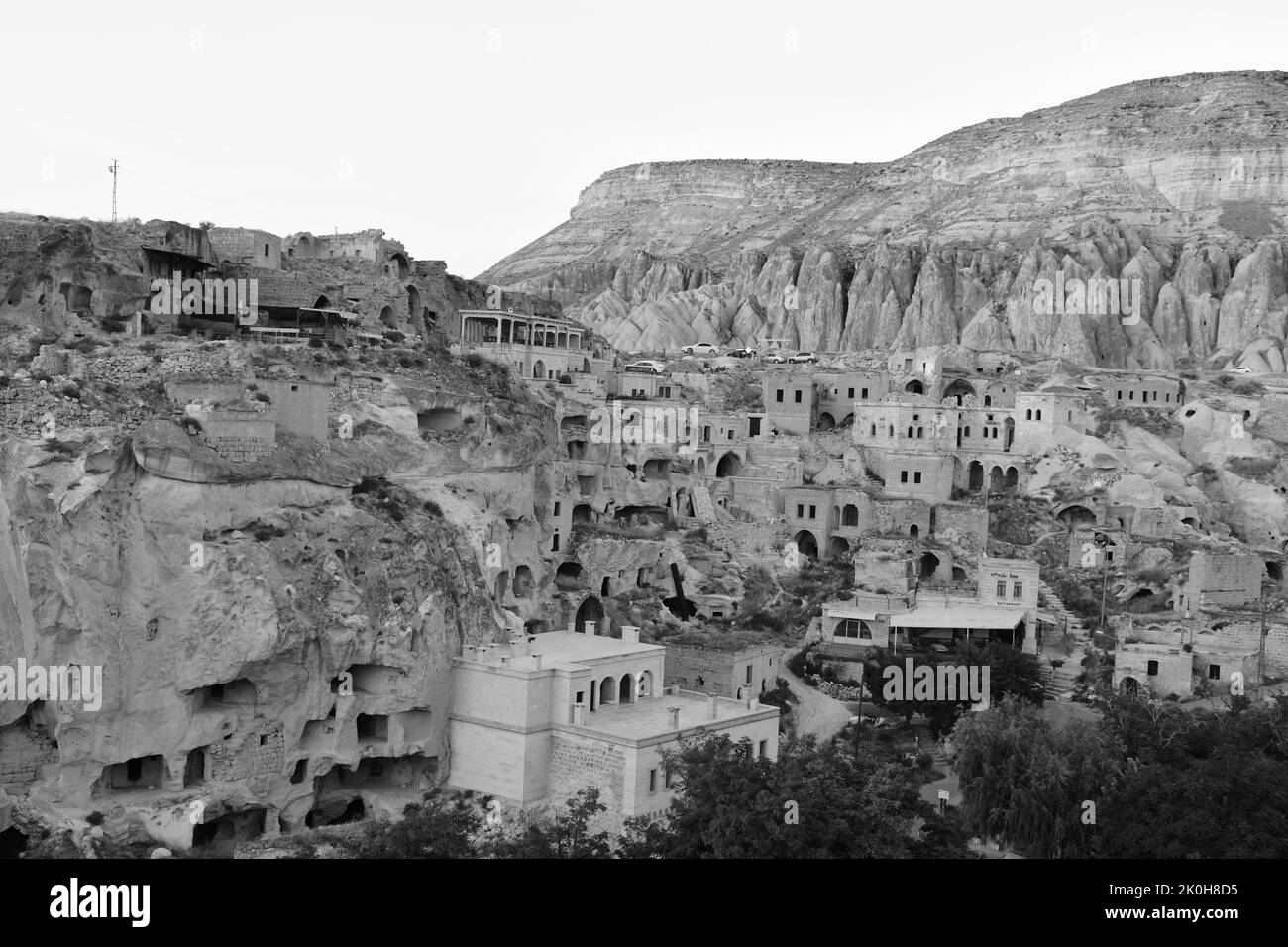 An ancient rock city Cavusin Church in Cappadocia, Turkey Stock Photo