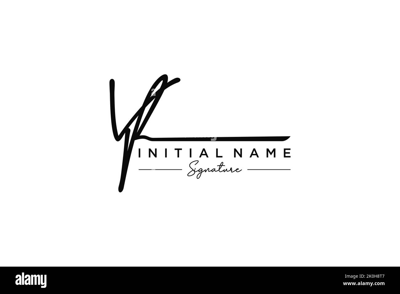 VF signature logo template vector. Hand drawn Calligraphy lettering Vector illustration. Stock Vector