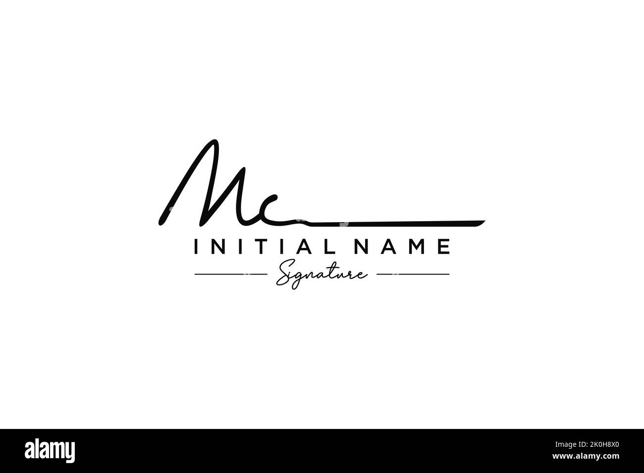 MC signature logo template vector. Hand drawn Calligraphy lettering Vector illustration. Stock Vector