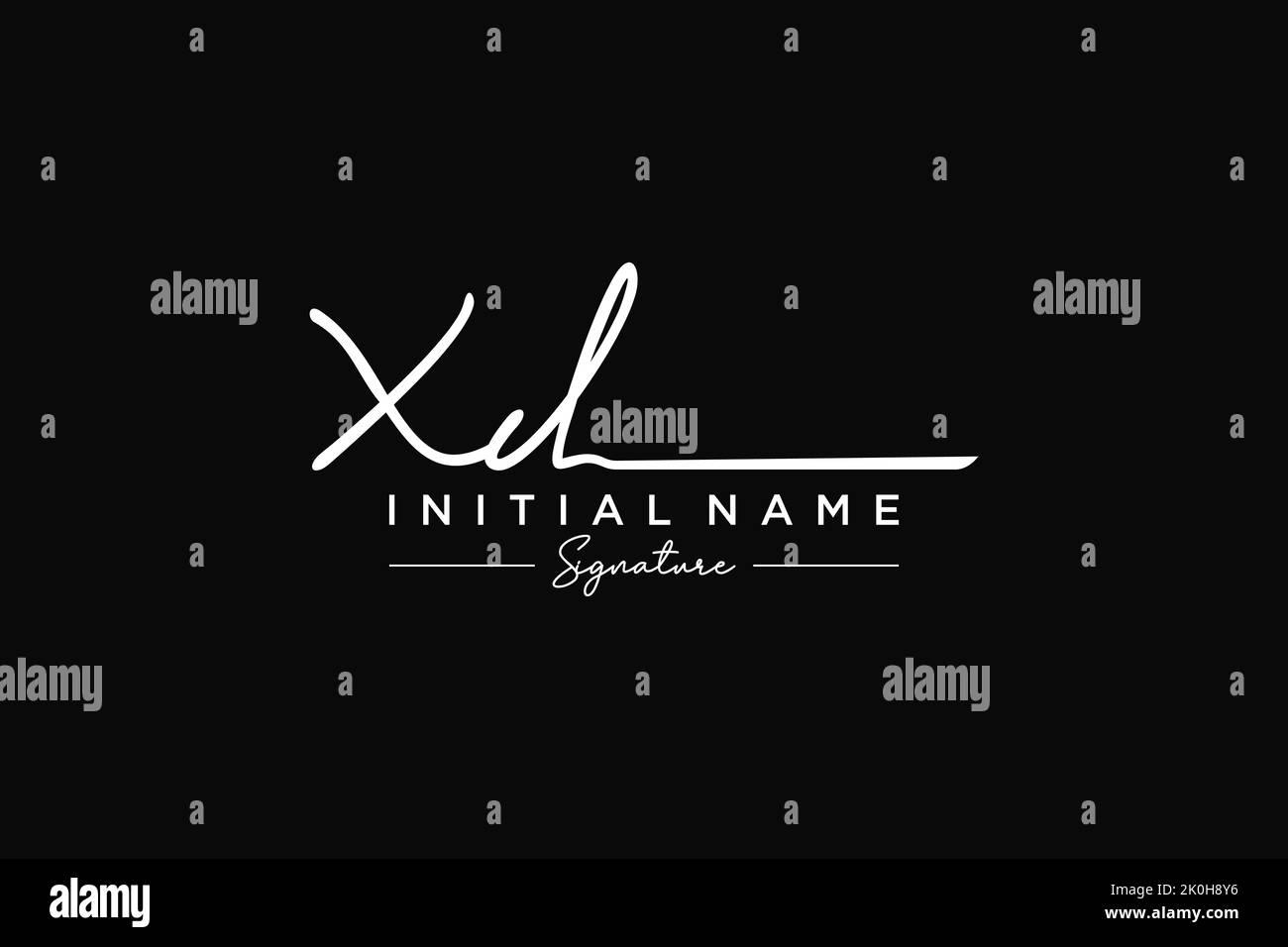 XD signature logo template vector. Hand drawn Calligraphy lettering Vector illustration. Stock Vector